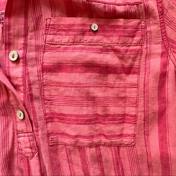 FREE PEOPLE Shirt | Summer Breeze Stripe | Coral | Sizes Small & Medium - Picture 12 of 16